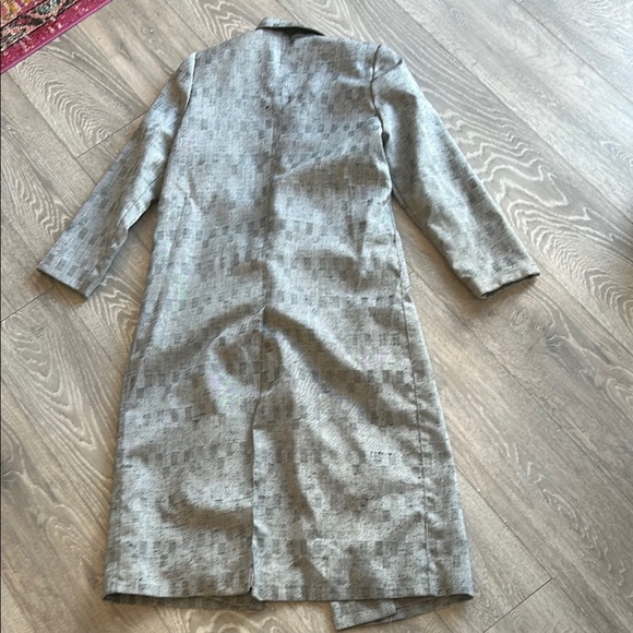 Vintage Gray Double-Breasted Long Jacket - Picture 8 of 8